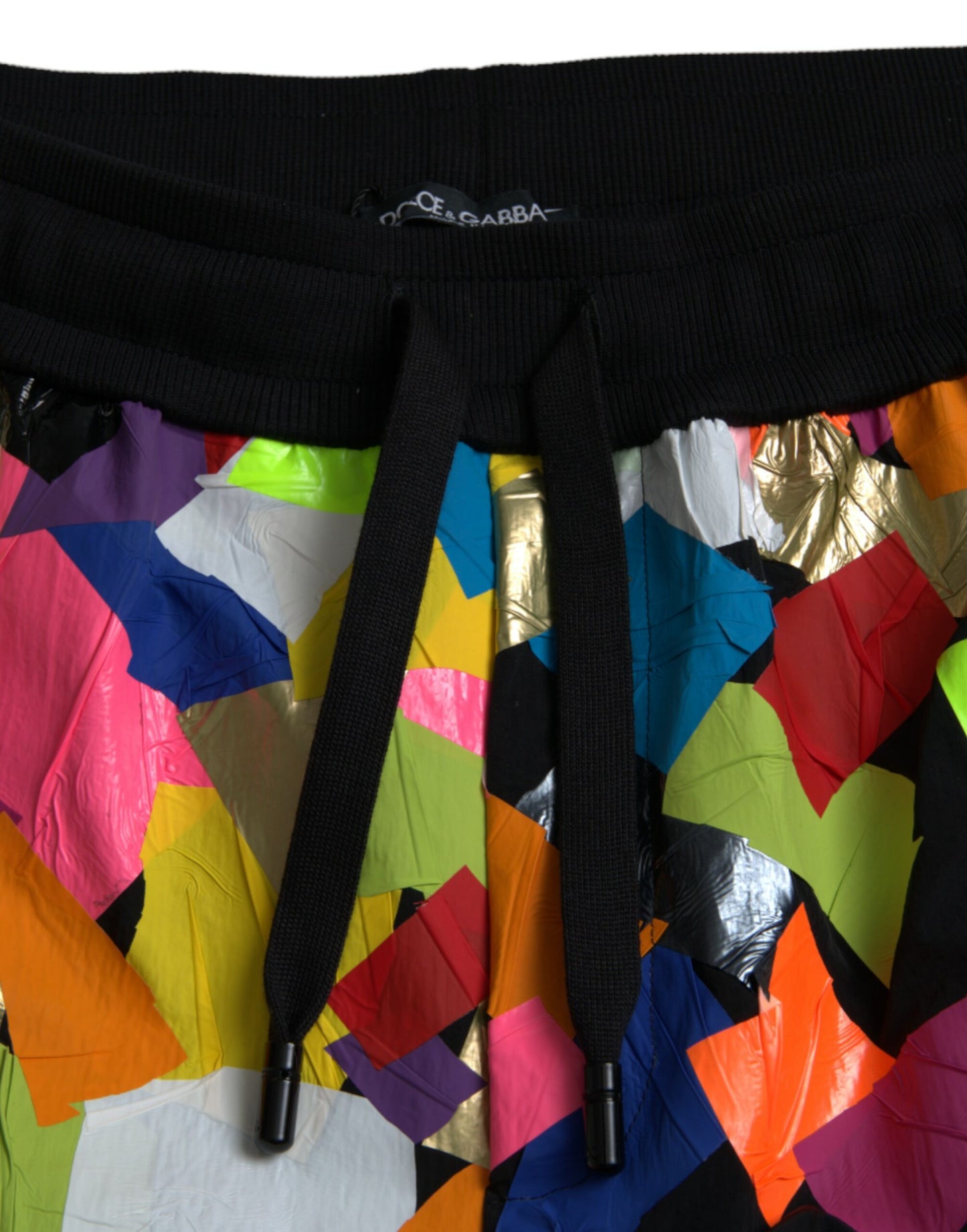 Dolce & Gabbana Multicolor Print Nylon Jogger Sweatpants Pants