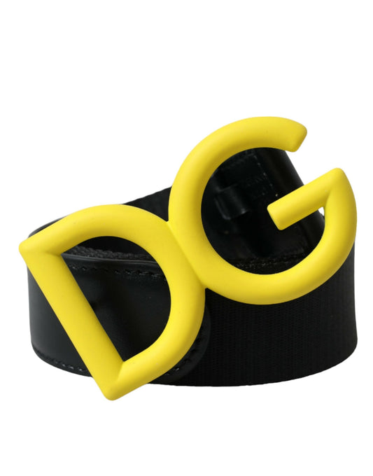 Dolce & Gabbana Elegant Black and Yellow Designer Belt