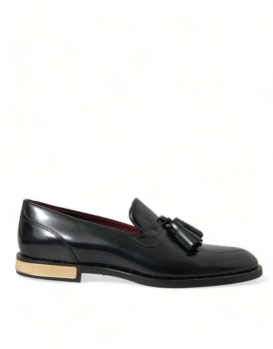 Dolce & Gabbana Elegant Tassel Leather Loafers - Black