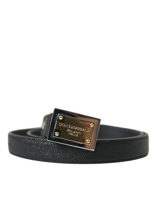 Dolce & Gabbana Elegant Black Leather Waisted Belt