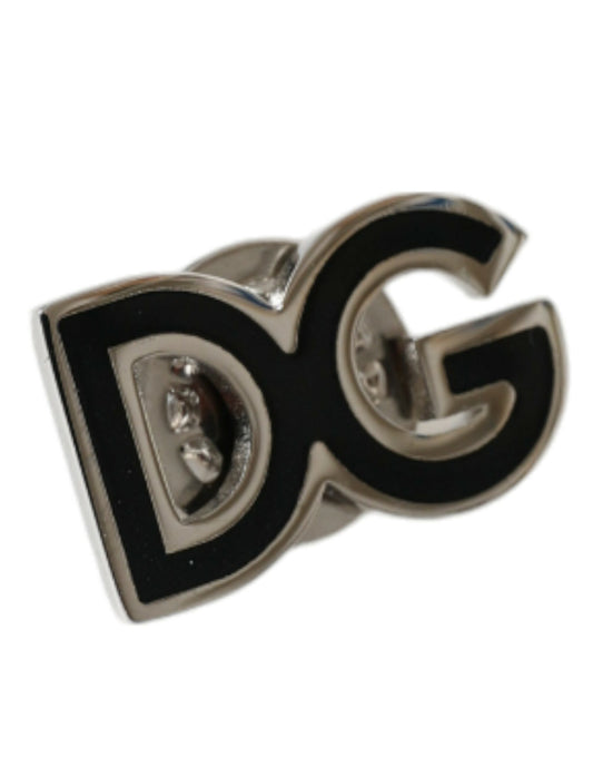 Dolce & Gabbana Elegant Silver Tone Logo Pin Brooch