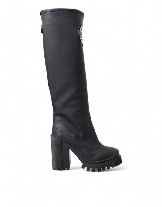Dolce & Gabbana Elegant Black Leather Hi-Trekking Boots