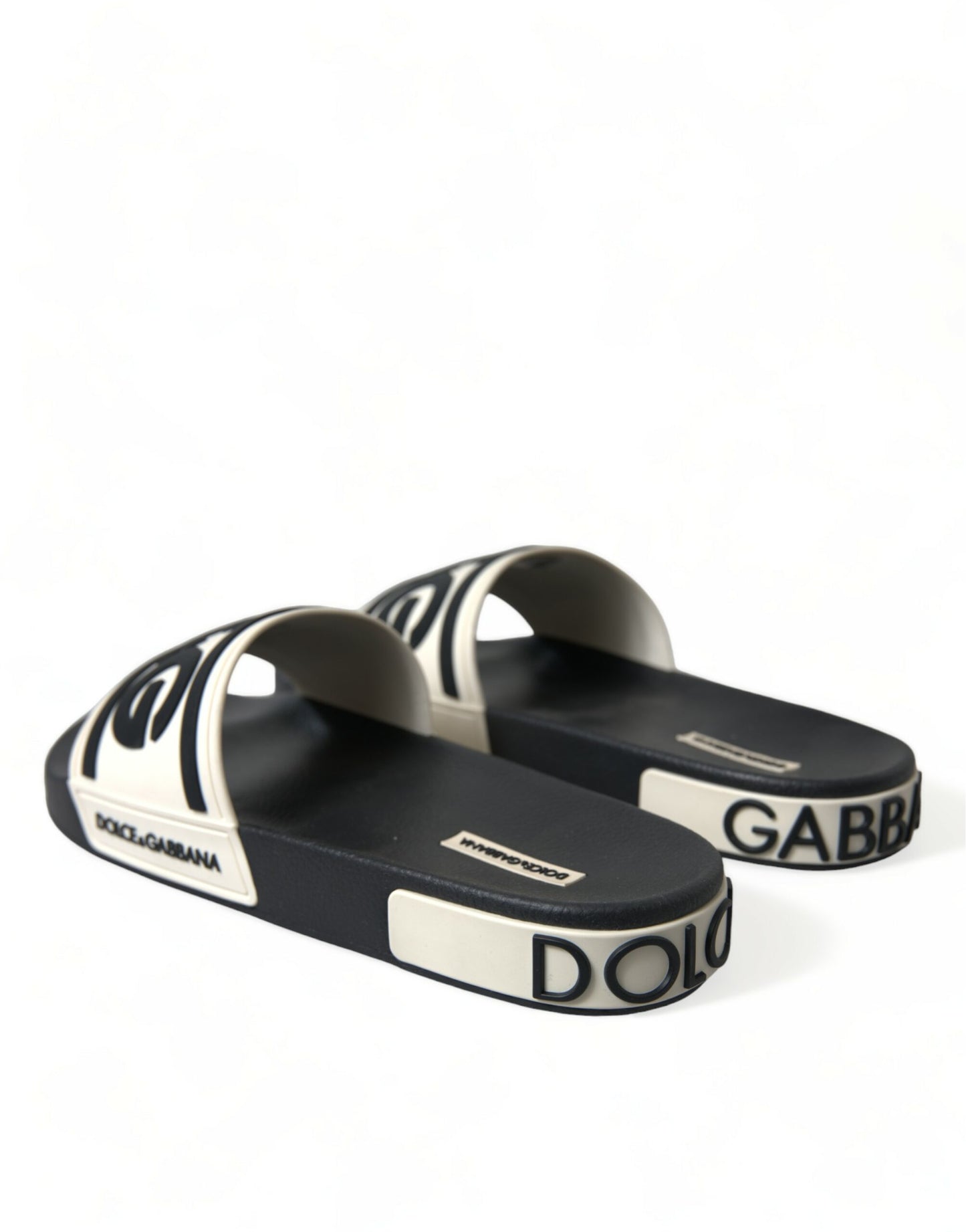 Dolce & Gabbana Elegant Monochrome Rubber Beachwear Slides