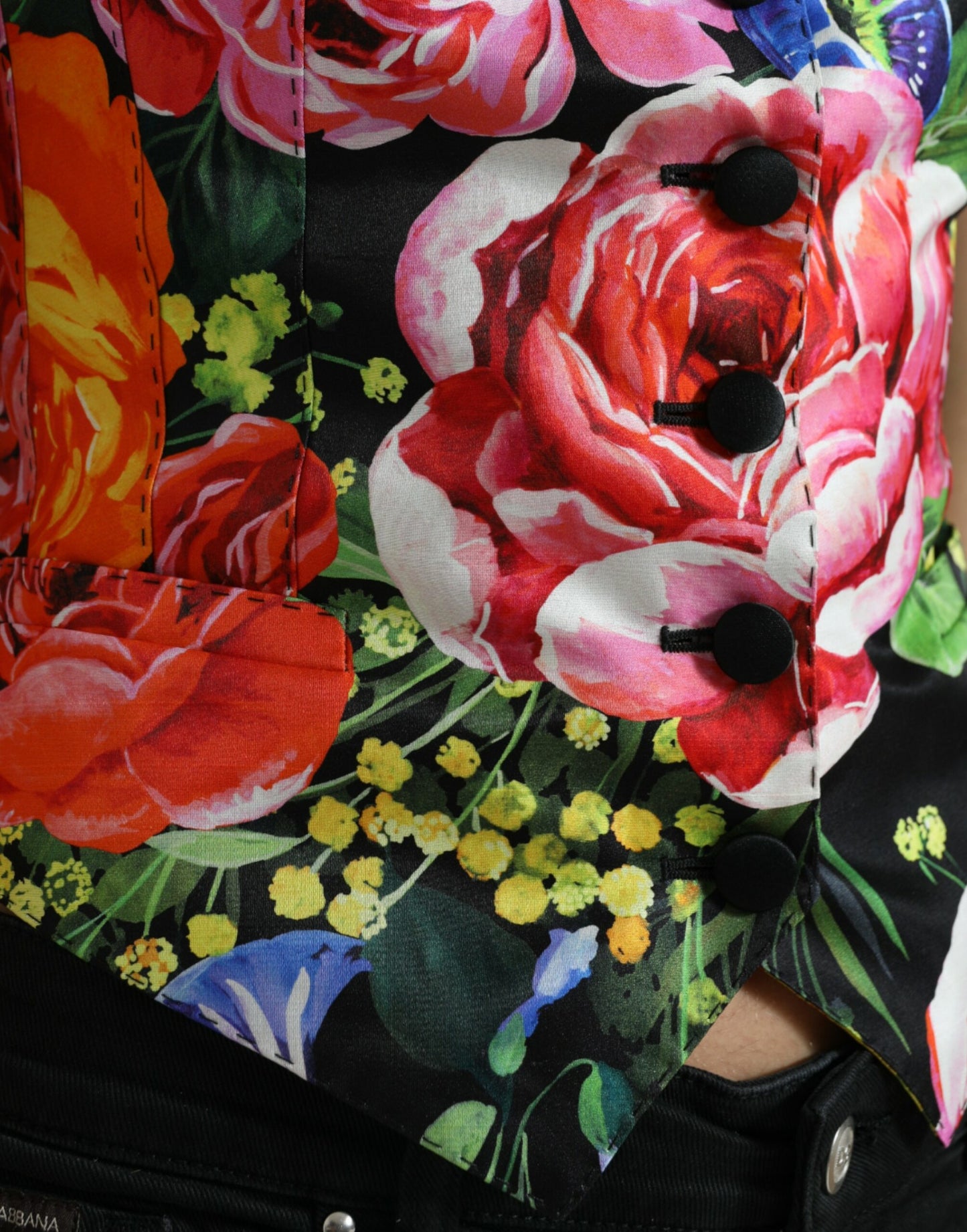 Dolce & Gabbana Floral Silk Blend Sleeveless Waistcoat