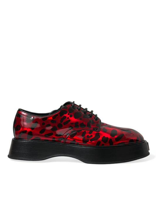 Dolce & Gabbana Exquisite Red Calfskin Leather Derby Shoes