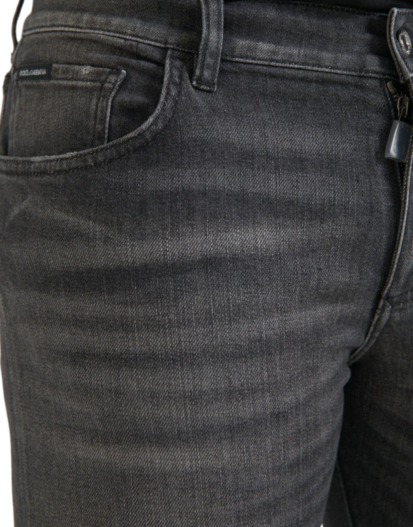 Dolce & Gabbana Gray Washed Cotton Stretch Skinny Denim Jeans