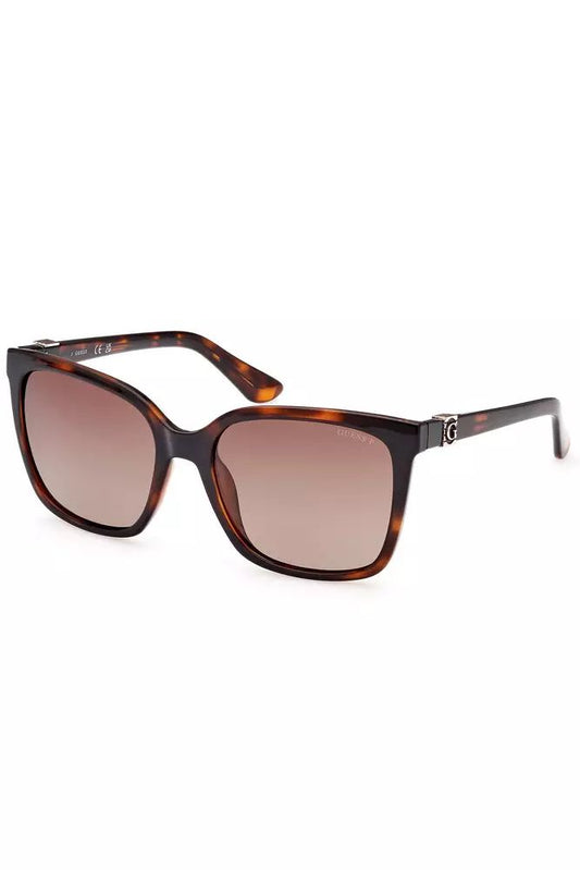 Guess Jeans Chic Brown Square Frame Sunglasses