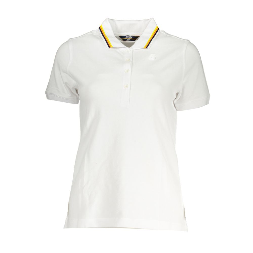 K-WAY Elegant White Contrast Polo Shirt