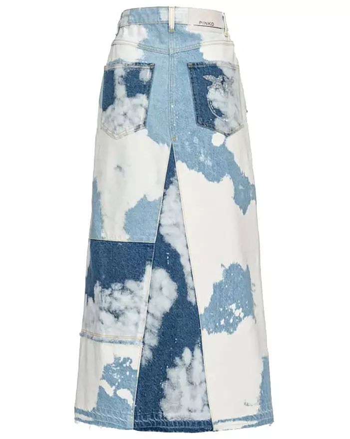 PINKO Elegant Denim Skirt with Sequin Details