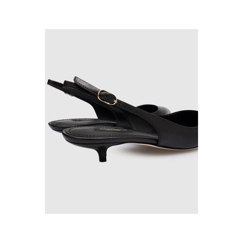 Dolce & Gabbana Elegant Black Leather Sling Pumps