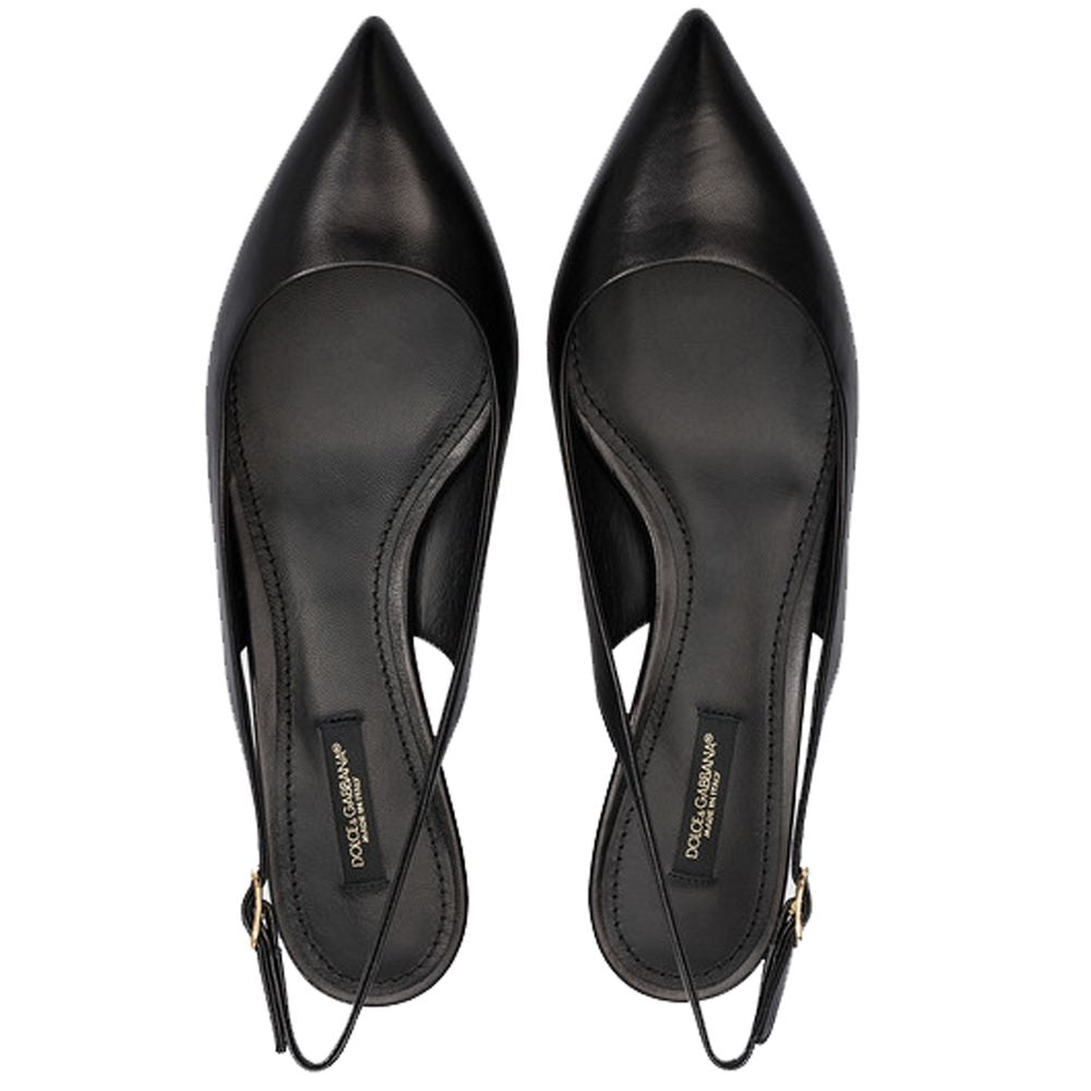 Dolce & Gabbana Elegant Black Leather Sling Pumps