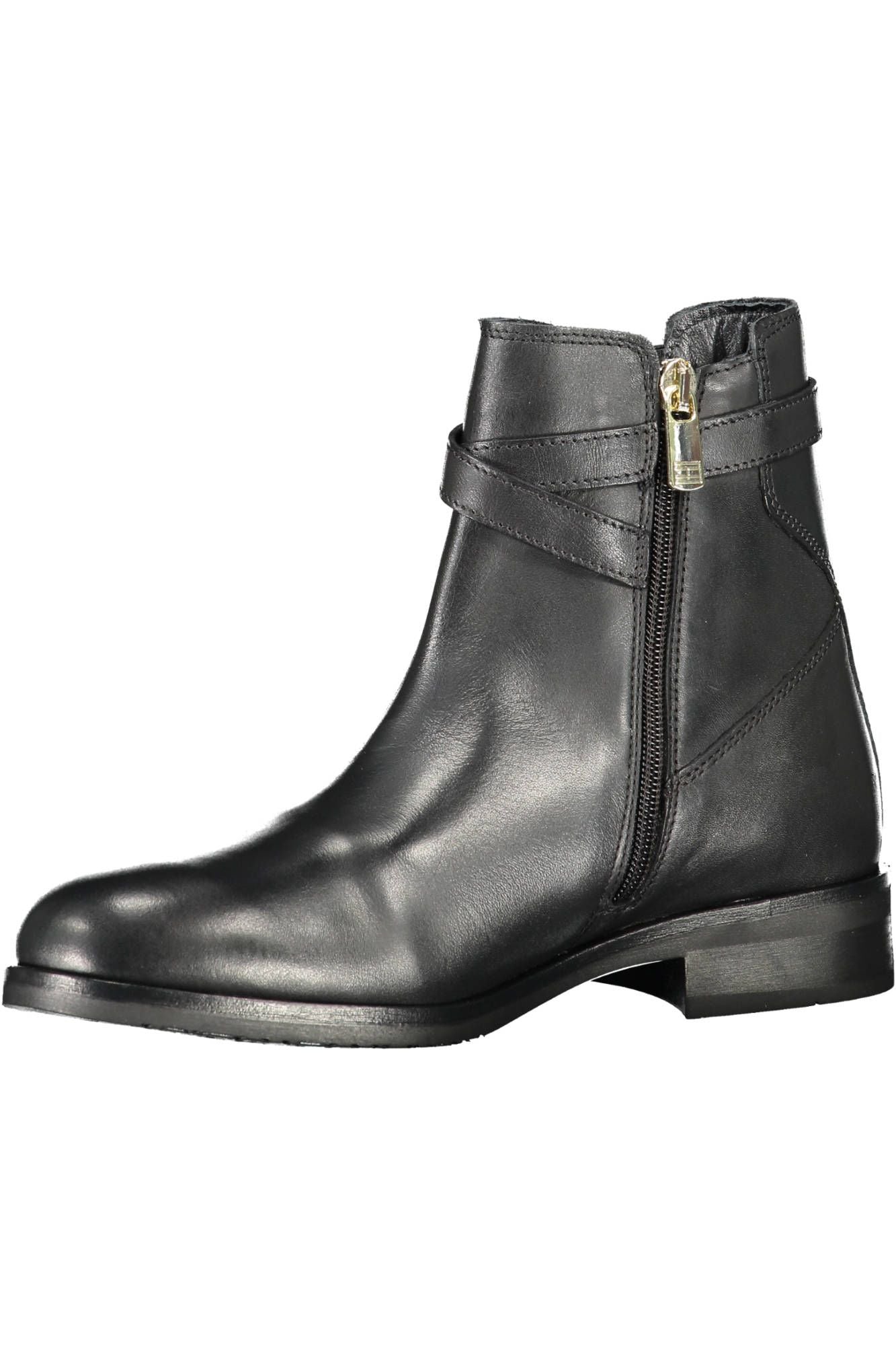 Tommy Hilfiger Chic Black Ankle Boots with Contrasting Zip Detail