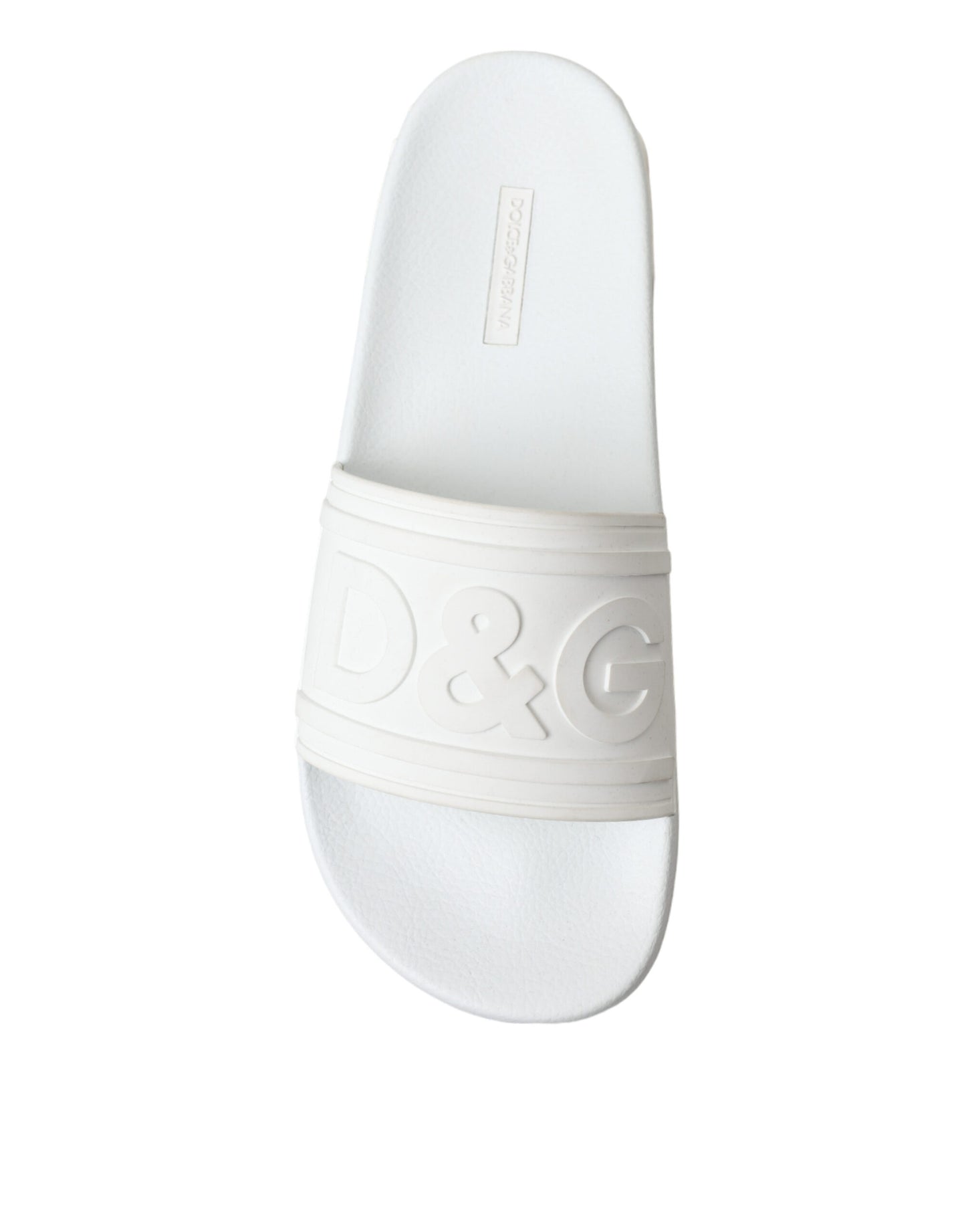 Dolce & Gabbana Chic White Logo Slides
