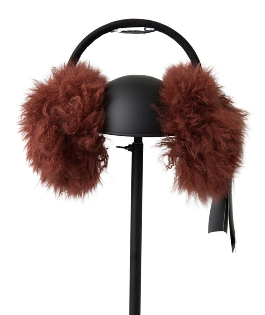 Dolce & Gabbana Red Alpaca Fur Earmuffs