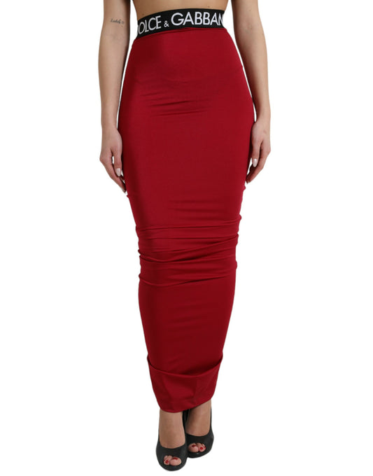 Dolce & Gabbana Elegant Red High-Waist Maxi Skirt