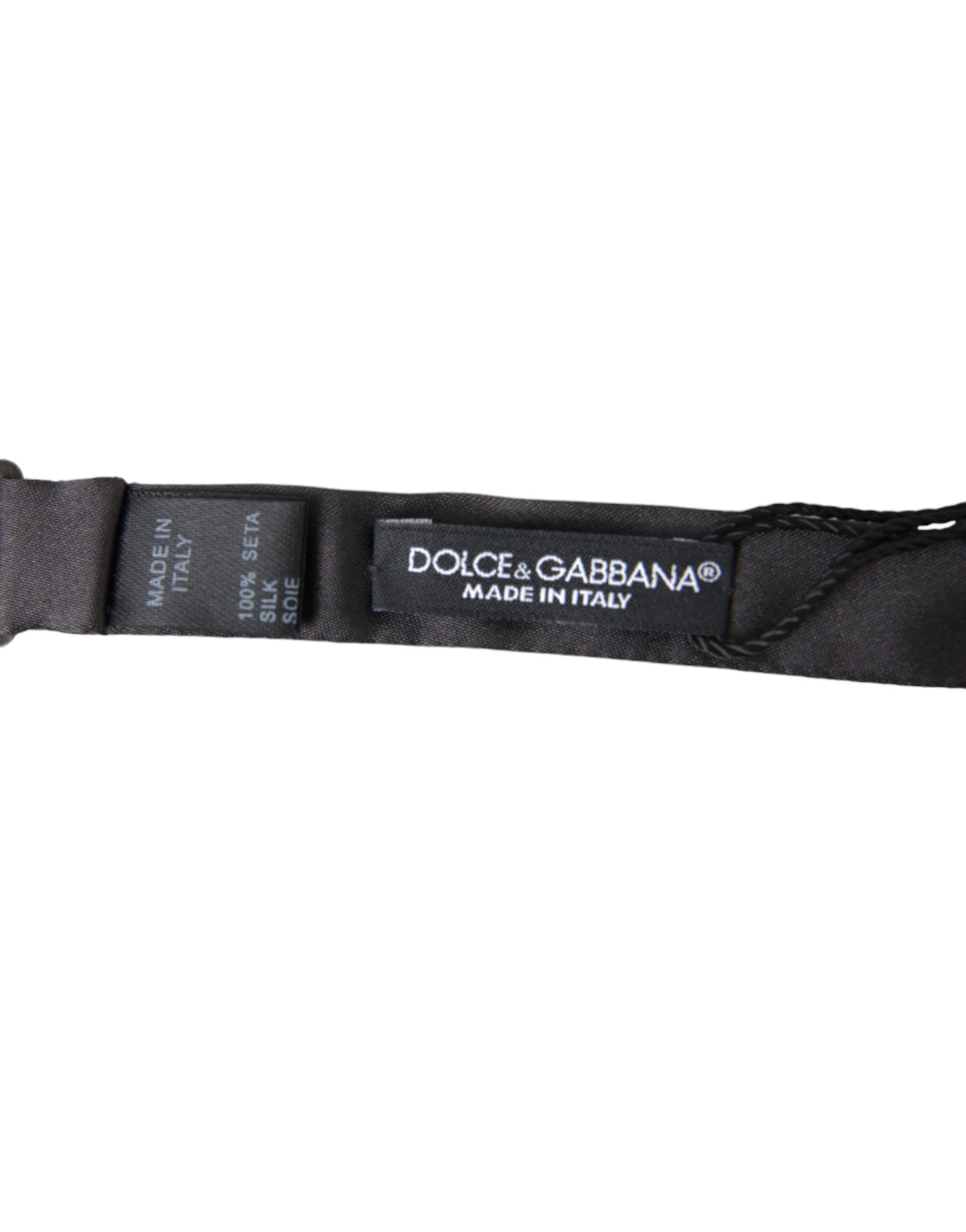 Dolce & Gabbana Elegant Dark Grey Silk Bow Tie