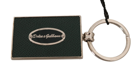 Dolce & Gabbana Elegant Green Leather Keychain