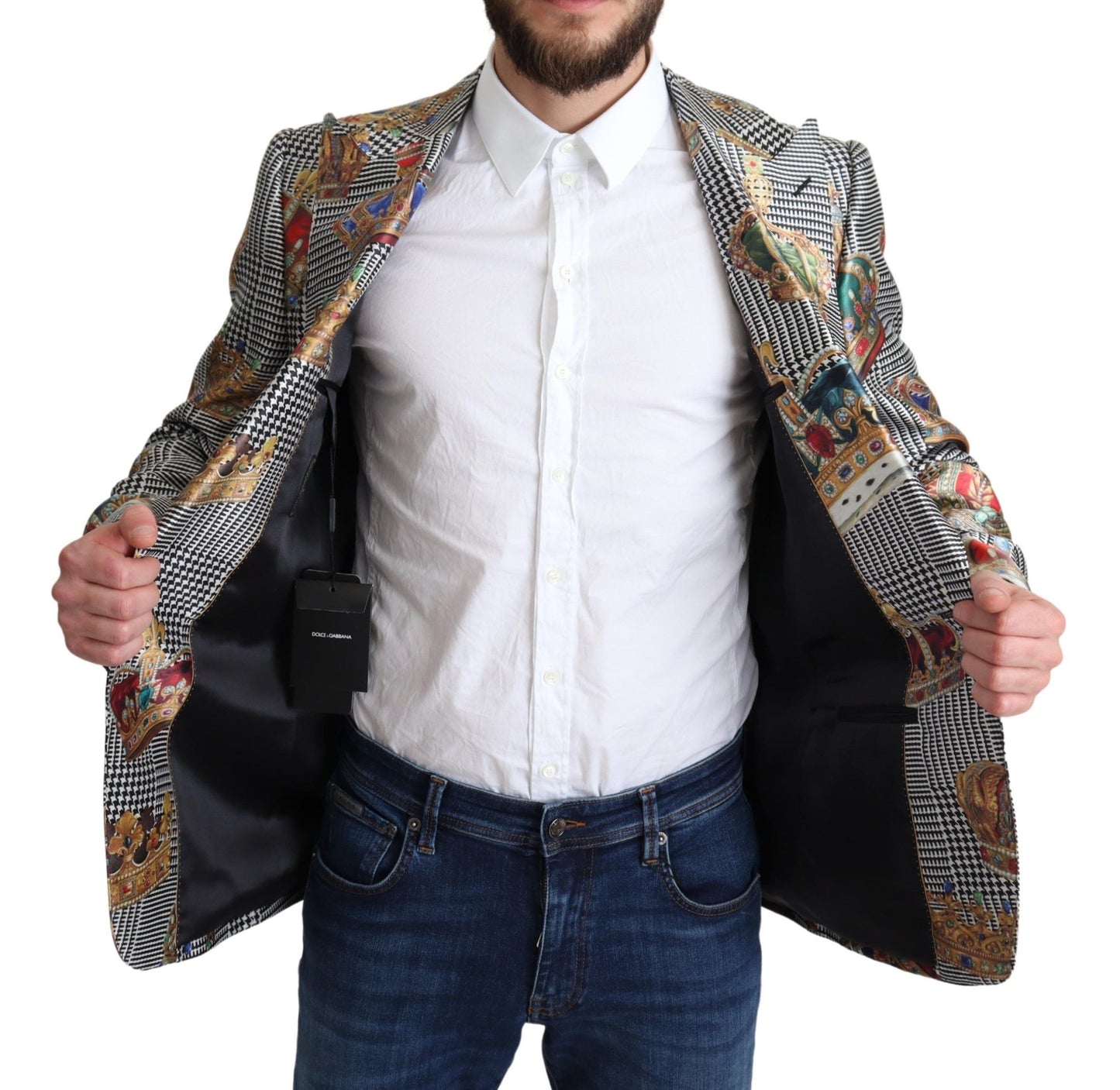 Dolce & Gabbana Elegant Multicolor Silk Blazer Jacket