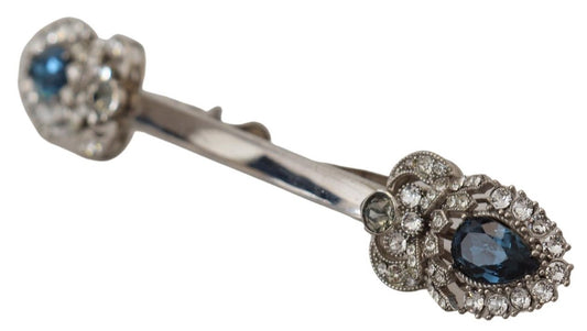 Dolce & Gabbana Elegant Sterling Silver Glass Brooch