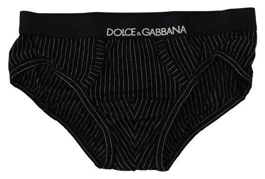 Dolce & Gabbana Chic Striped Cotton Briefs - Black & White Comfort