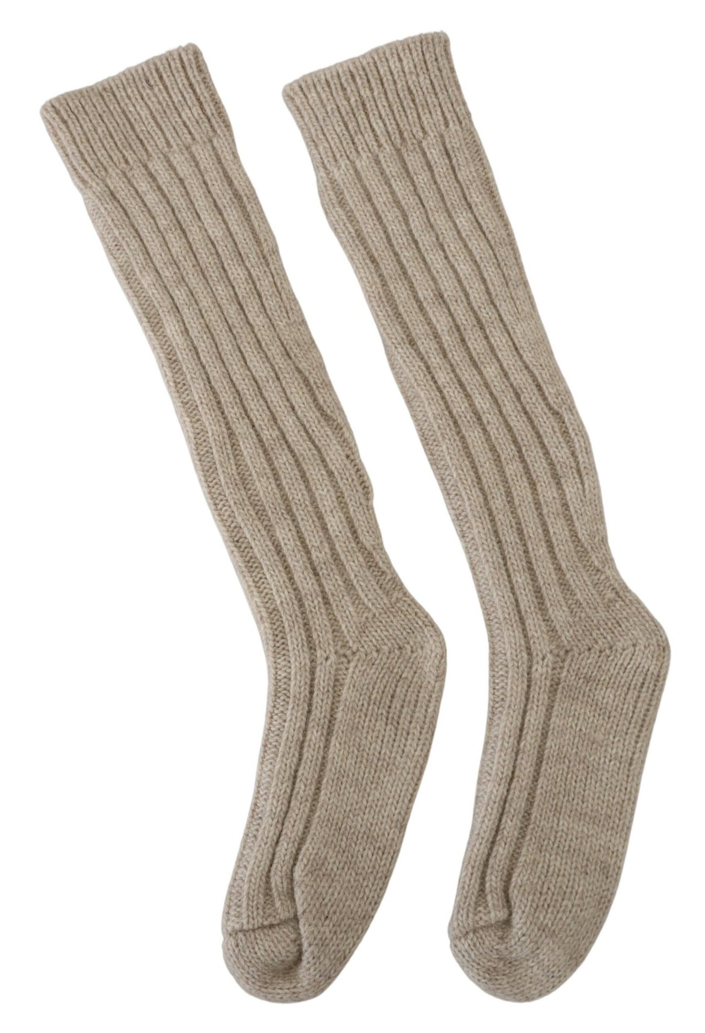 Dolce & Gabbana Chic Beige Knit Calf Socks