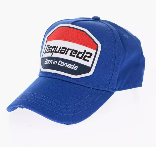 Dsquared² Chic Blue Visor Cap with Logo Patch and Adjustable Fit