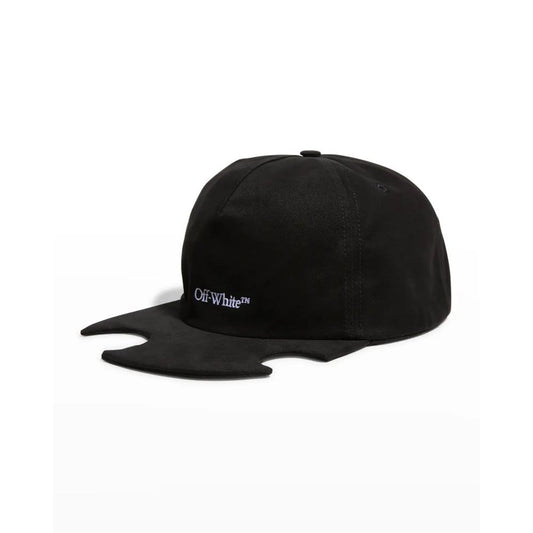 Off-White Embroidered Cotton Logo Hat - Chic Black