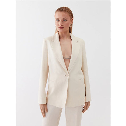 Patrizia Pepe Elegant Linen Blend One-Button Jacket