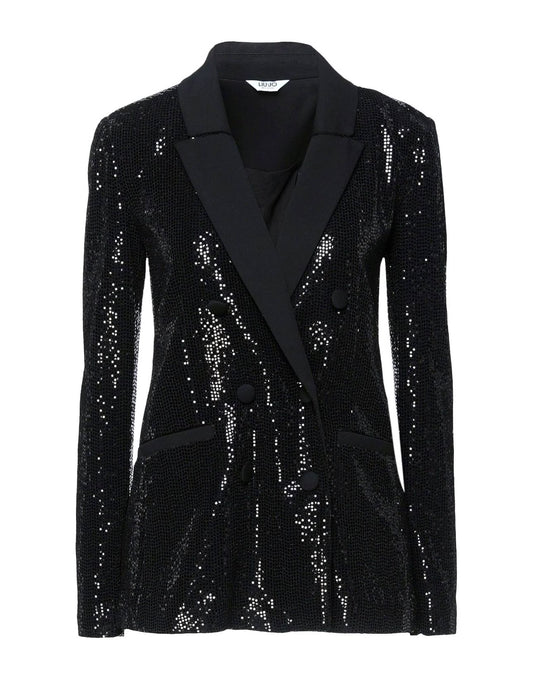 Liu Jo Elegant Sequined Black Tailored Jacket