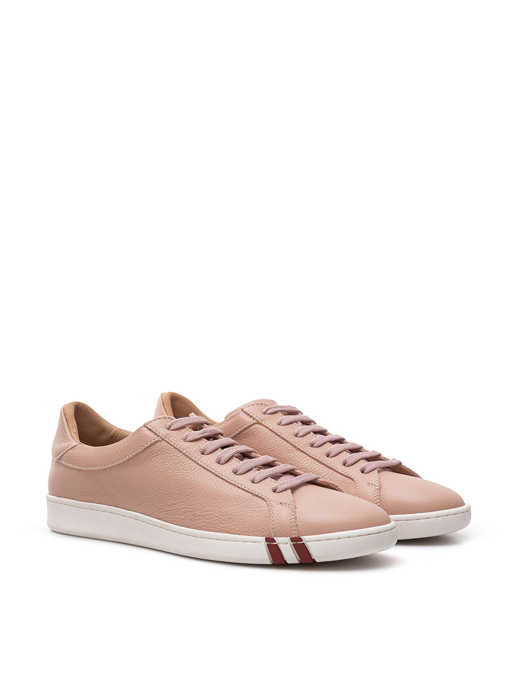 Bally Elegant Pink Leather Lace-Up Sneakers
