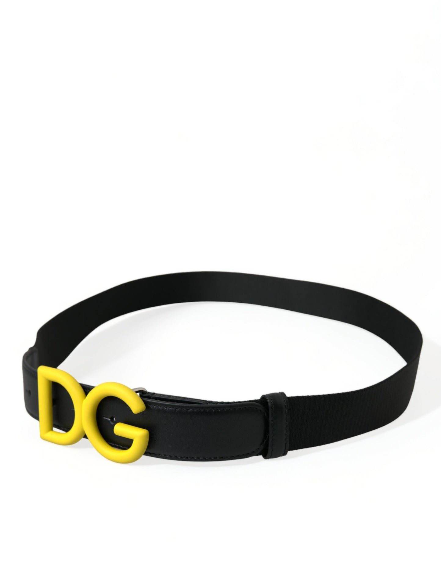 Dolce & Gabbana Elegant Black and Yellow Designer Belt