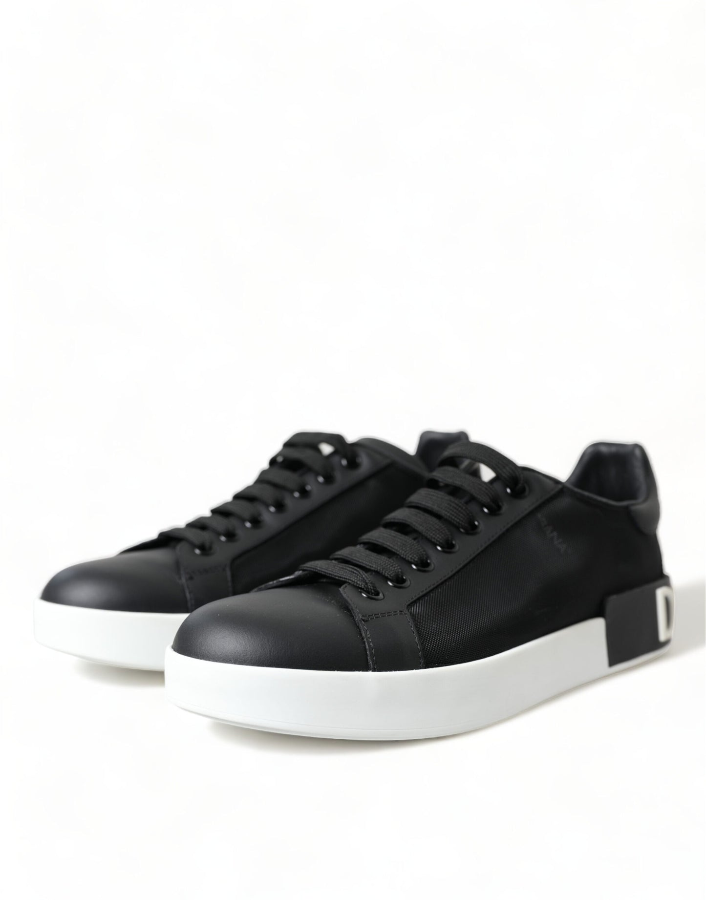 Dolce & Gabbana Elegant Black and White Low-Top Sneakers