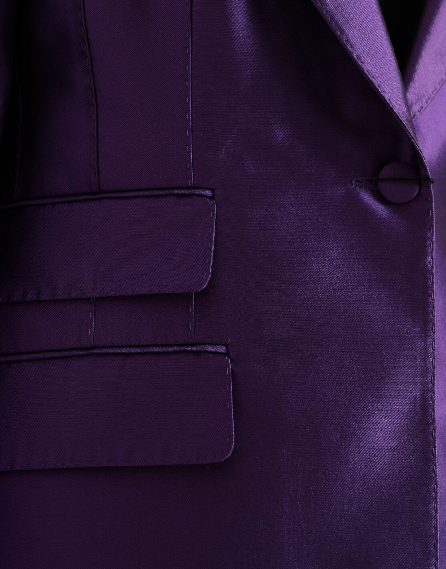 Dolce & Gabbana Elegant Purple Silk Single Breasted Suit