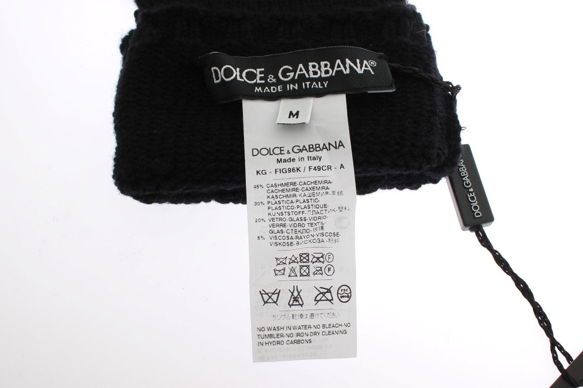 Dolce & Gabbana Sequined Cashmere Fingerless Gloves