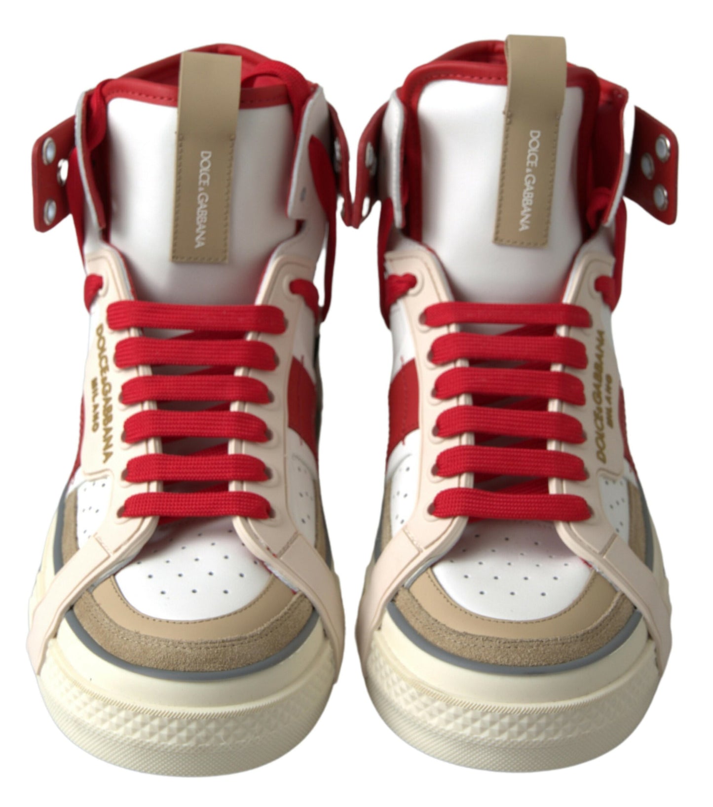 Dolce & Gabbana Multicolor High-Top Leather Sneakers