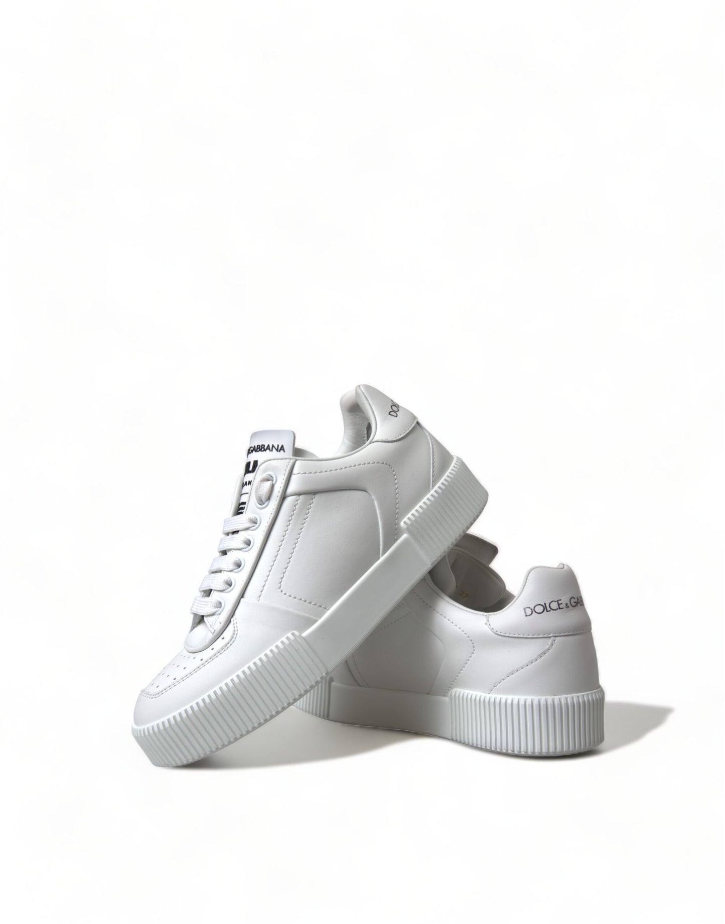 Dolce & Gabbana Elegant White Miami Lace-Up Sneakers