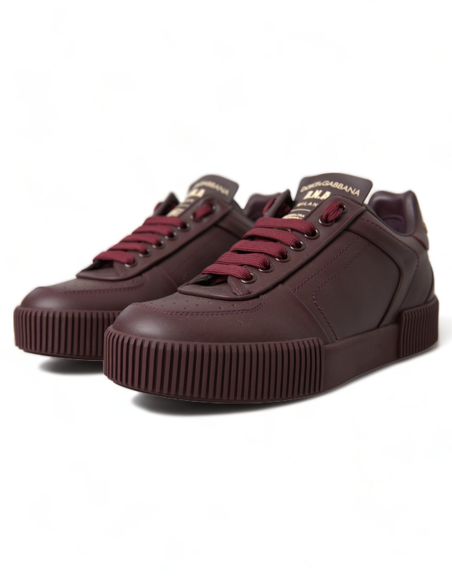 Dolce & Gabbana Elegant Bordeaux Leather Sneakers