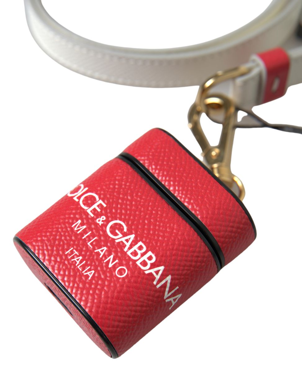 Dolce & Gabbana Elegant Red Leather Airpods Case