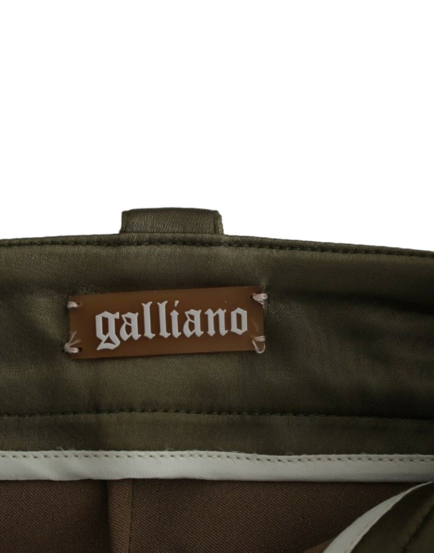 John Galliano Chic Green Slimline Tailored Pants