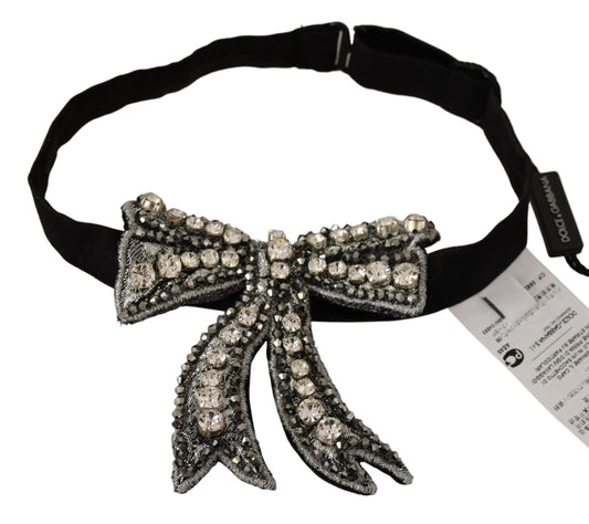 Dolce & Gabbana Elegant Silver & Crystal Bowtie