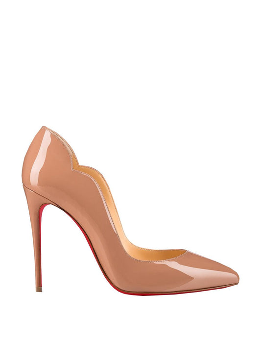 Christian Louboutin Elegant Nude Leather Pumps with Iconic Red Sole