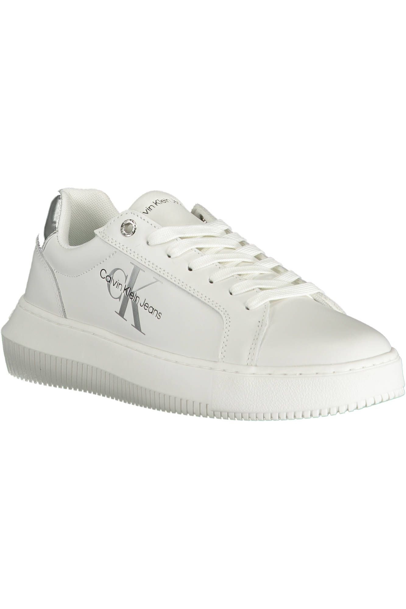 Calvin Klein Chic White Contrasting Lace-Up Sneakers
