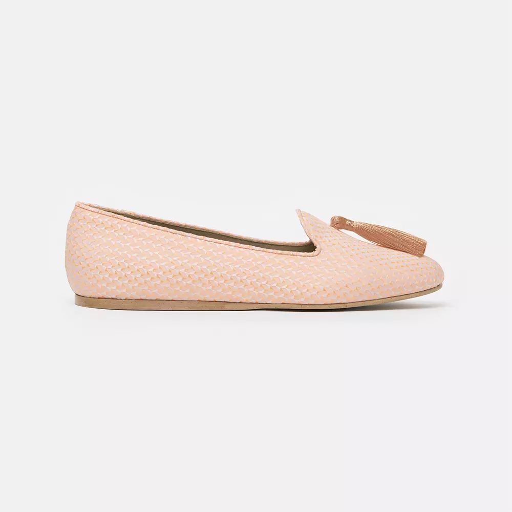 Charles Philip Elegant Pink Silk Alba Loafers