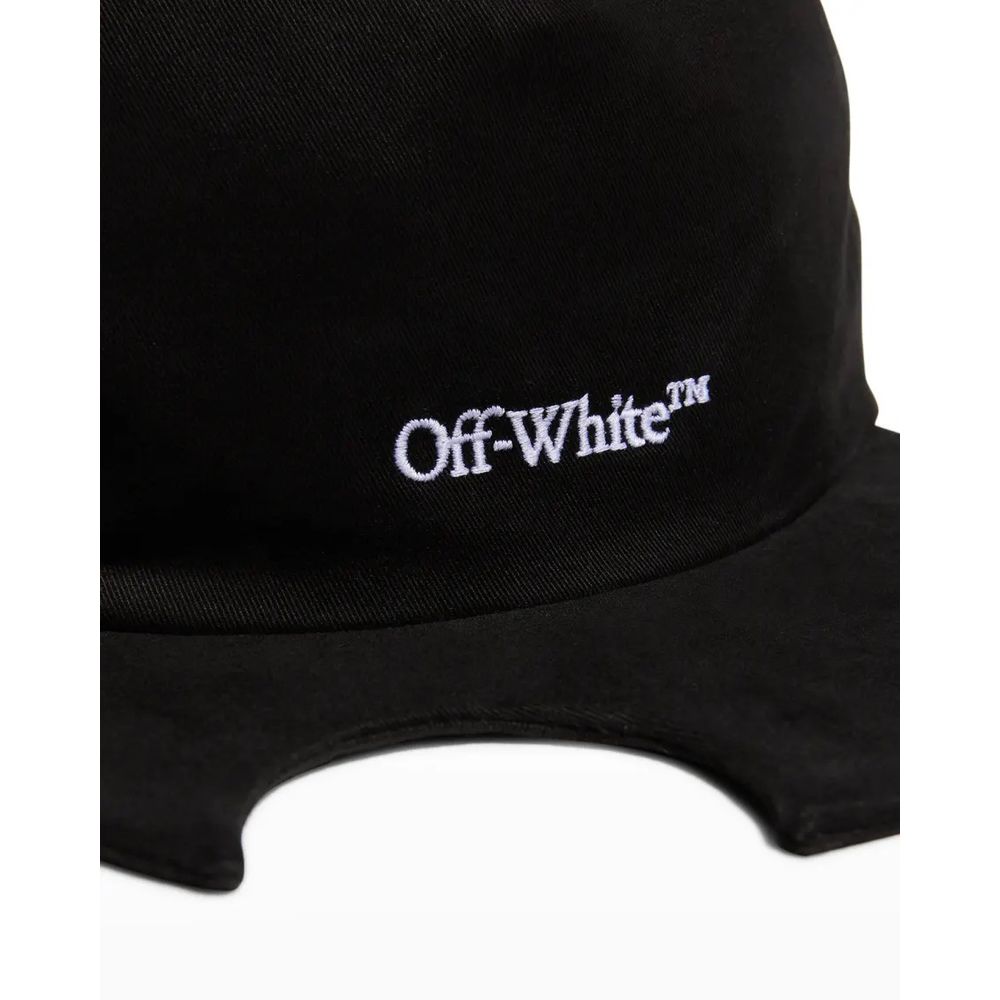 Off-White Embroidered Cotton Logo Hat - Chic Black