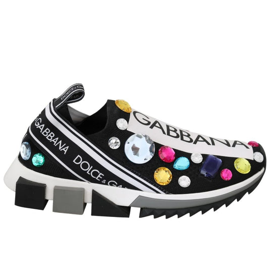 Dolce & Gabbana Chic Jewel Embellished Stretch Sneakers