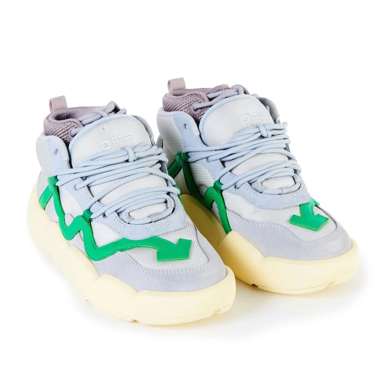 Off-White Chic Tech-Fabric and Suede Sneakers