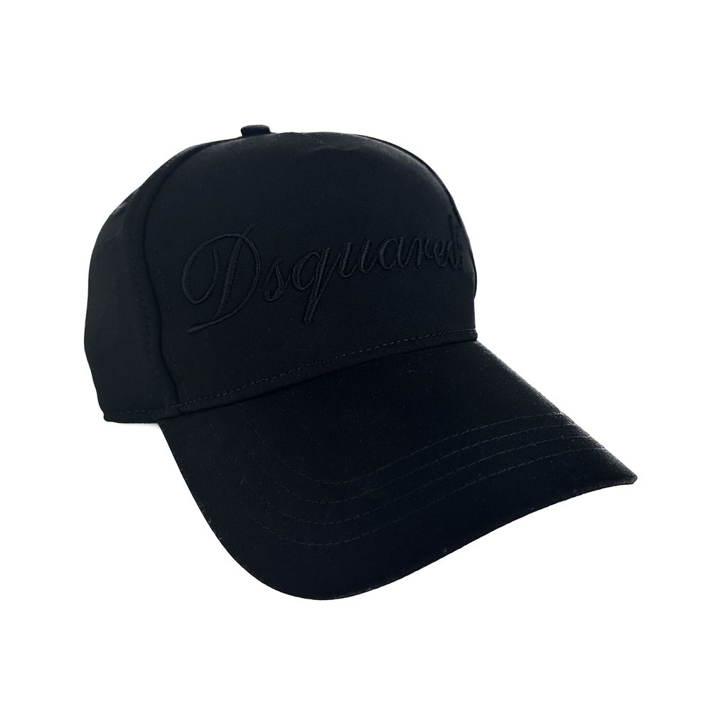 Dsquared² Elegant Black Visor Cap with Silk Blend