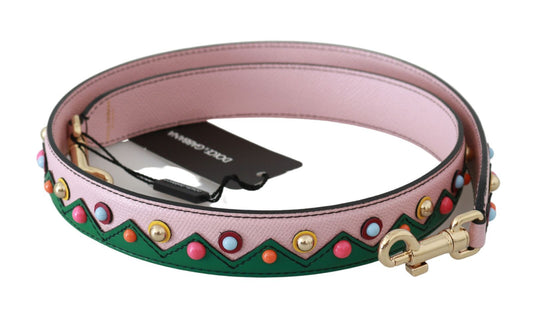 Dolce & Gabbana Elegant Beaded Leather Shoulder Strap